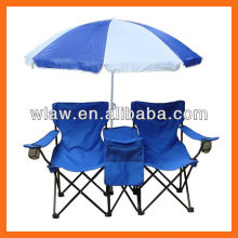 silla de playa plegable con sombrilla